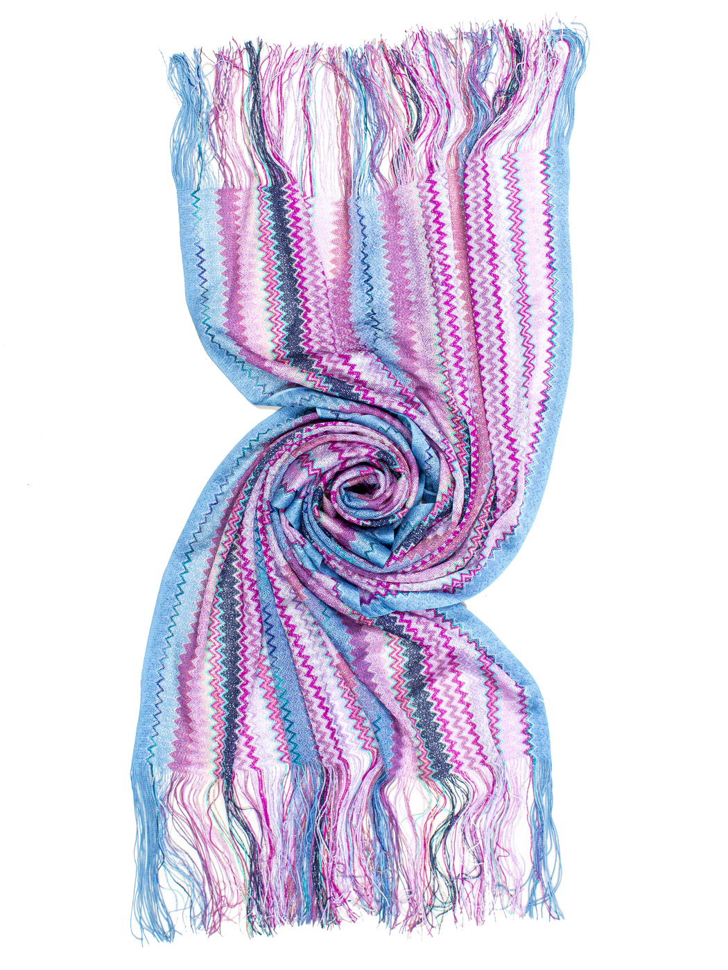 STOLA JACQUARD CHEVRON LUREX - BLUE
